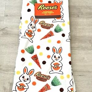 Reese’s White Easter Chocolate Bunny Soft Plush Throw Blanket 50” x 70”